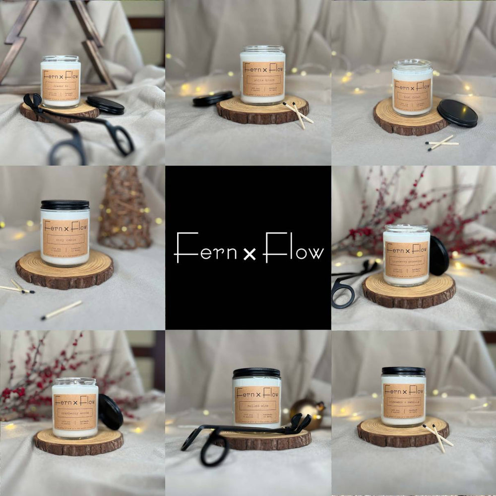 Fern x Flow Holiday Haul Soy Candle Bundle and Gift Set, Winter Soy Candles