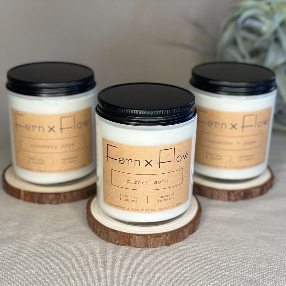 Fern x Flow Spring Florals floral scented soy candle bundle and gift set.